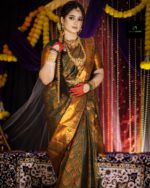 Royal Bottol Green And Copper Color Party Katan Saree