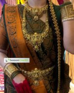 Royal Bottol Green And Copper Color Party Katan Saree - Image 7