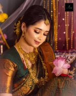 Royal Bottol Green And Copper Color Party Katan Saree - Image 4