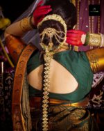 Royal Bottol Green And Copper Color Party Katan Saree - Image 5