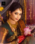 Royal Bottol Green And Copper Color Party Katan Saree - Image 6