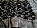 Premium Black Benaroshi Design Saree (With Matching Blouse Piece) - Image 2