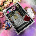 Premium All-in-One Gift Hamper Black Benaroshi Saree Combo
